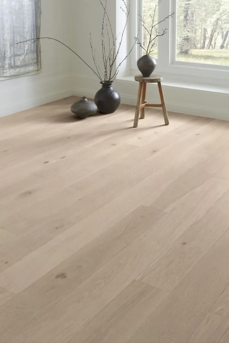 Light oak hardwood floor in a bright room