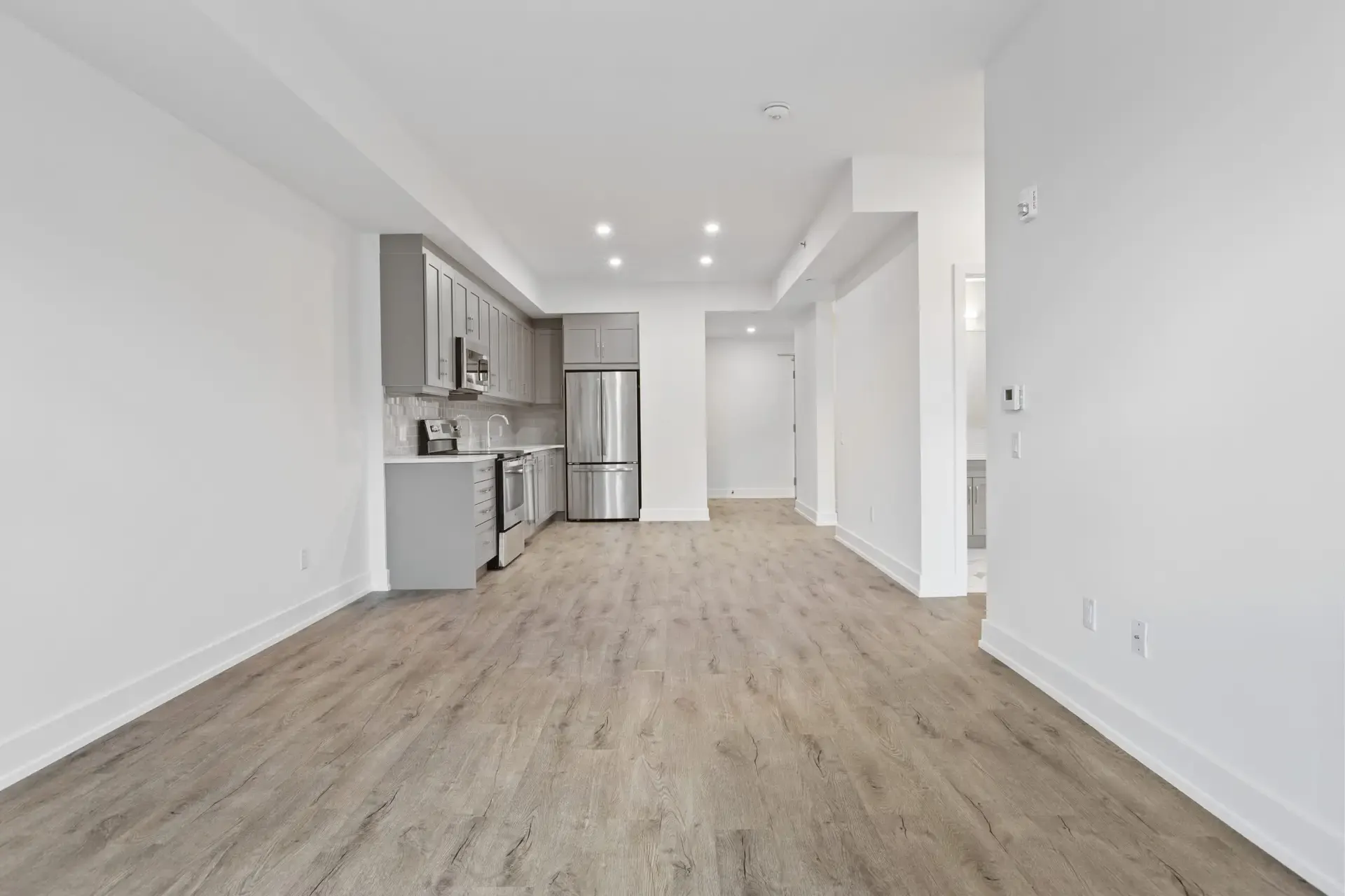 Open-plan office with new commercial flooring