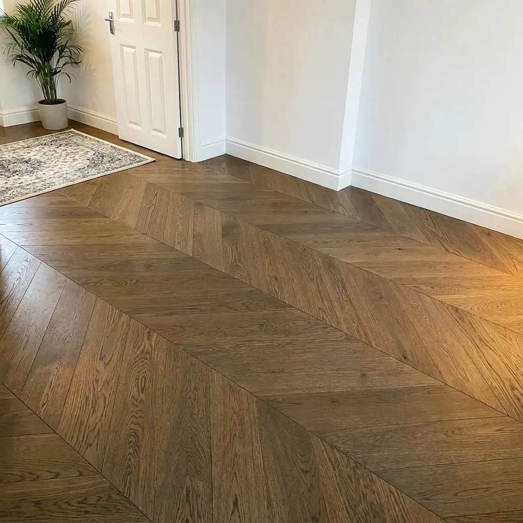 Chevron Engineered Hardwood – Hallway